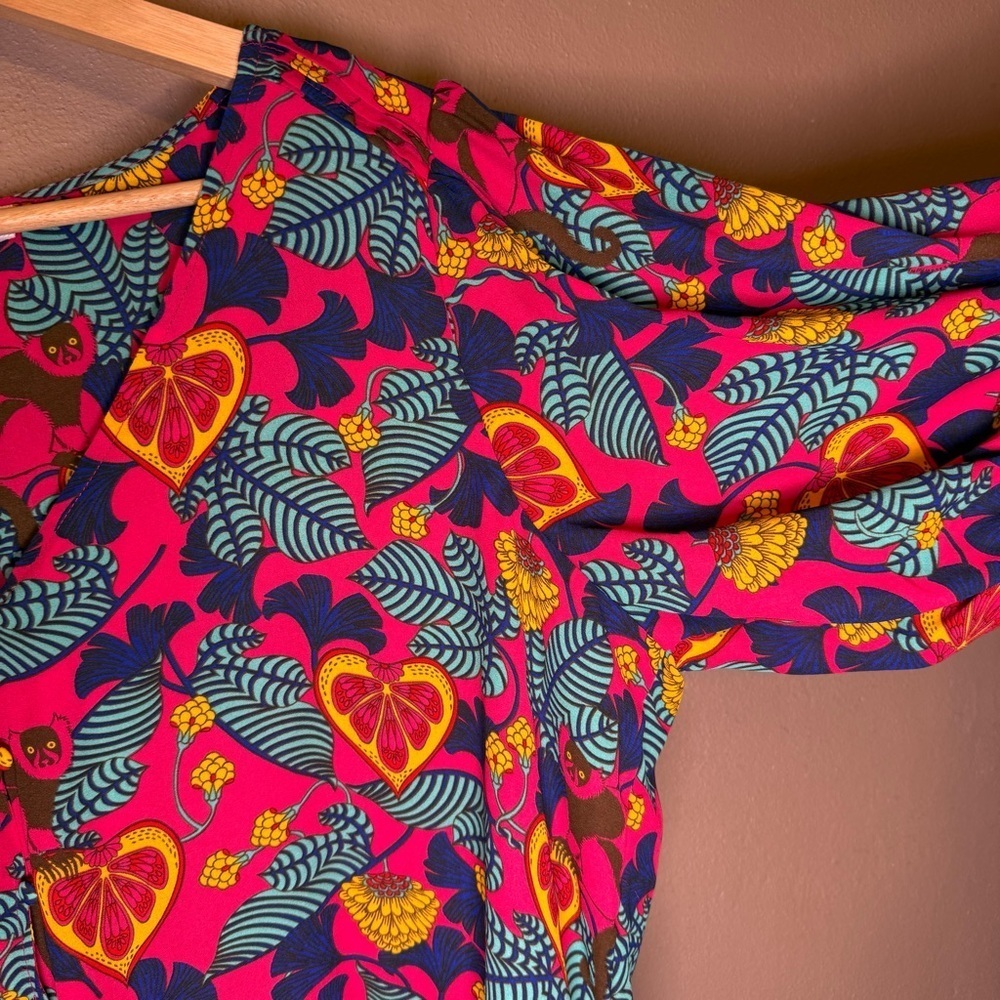 Rose & Olive Multicolor Tropical Pattern Blouse Womens Size XL Boho Travel Vaca - Picture 9 of 16